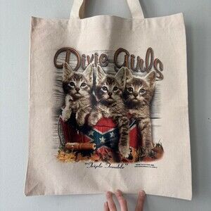 Retro Dixie Girls Cat Tote Kitten Bag - Size Small Medium